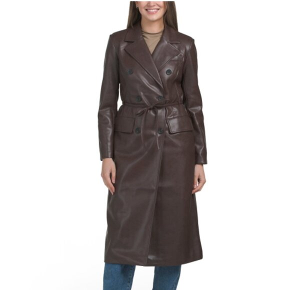 AVEC LES FILLES - Dark Chocolate Brown Belted Women’s Trench Coat - Brand New